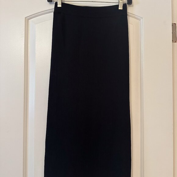 lulus Seasonal Fave Black Ribbed Knit Midi Sweater Skirt - Picture 3 of 6